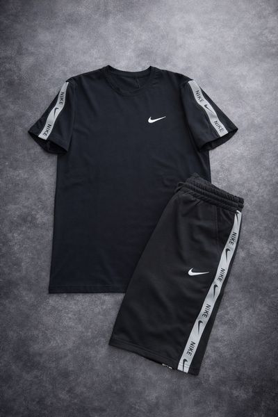 Мужской летний костюм Nike белый Комплект Найк Футболка Шорты с лампасами Pav-1000б фото