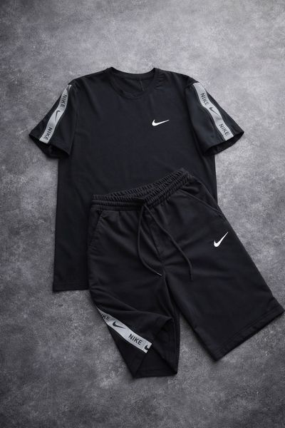 Мужской летний костюм Nike белый Комплект Найк Футболка Шорты с лампасами Pav-1000б фото
