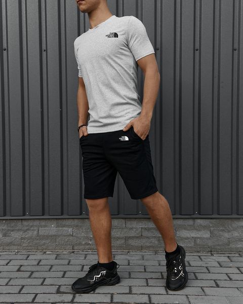 Чоловічий літній костюм The North Face Футболка Шорти сірий із чорним комплект ТНФ Intr-8923375609 фото