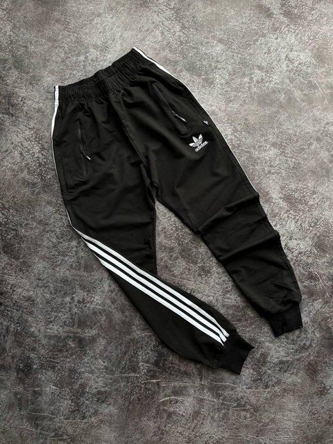 Мужские спортивные штаны Adidas черные Брюки Адидас с манжетами Мой-93/Хар 1 фото