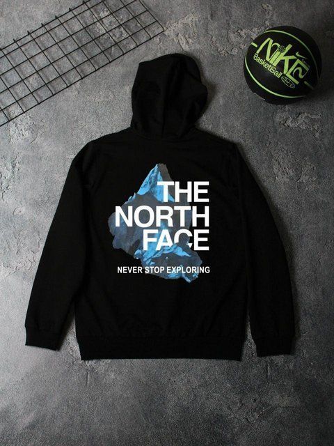 Мужское худи The North Face черное Кофта ТНФ с капюшоном Ads-179 фото