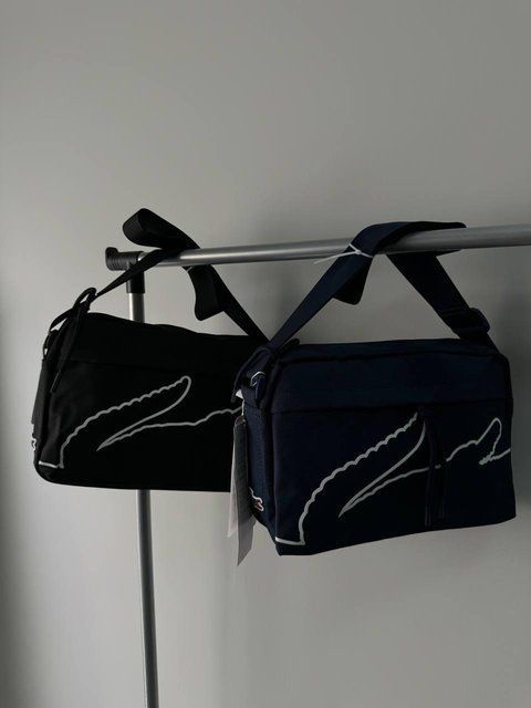Сумка чоловіча Lacoste чорна Барсетка через плече Лакоста Cas-64 фото
