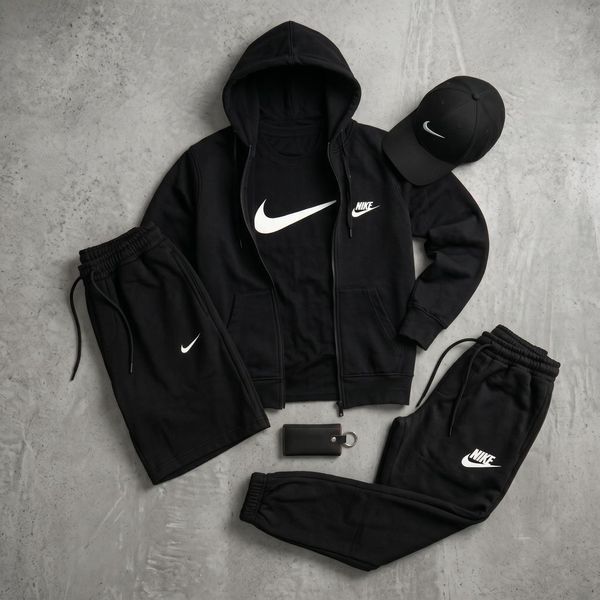 Мужской спортивный костюм Nike 5в1 черный Hot-111 фото