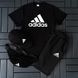 Чоловічий літній костюм Adidas Футболка Шорти Кепка Барсетка білий із сірим Ow-128 фото 4