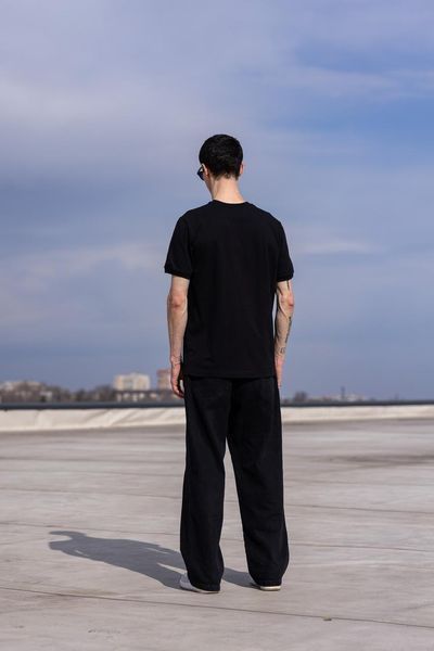 Мужская футболка Hugo Boss черная хлопковая Хьюго Босс Хар-1 (коп3) фото