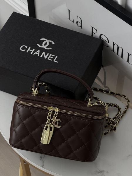 Жіноча сумка Chanel Lambskin коричнева Any-20485-6 фото