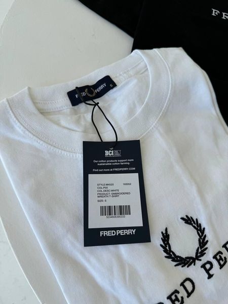 Чоловіча футболка Fred Perry біла Фред Перрі Гла-1 фото