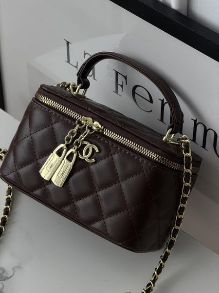 Жіноча сумка Chanel Lambskin коричнева Any-20485-6 фото