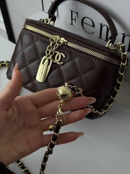 Жіноча сумка Chanel Lambskin коричнева Any-20485-6 фото