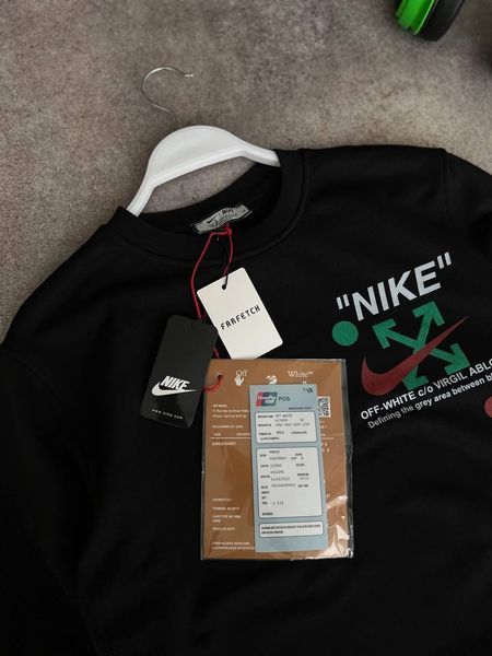 Мужской свитшот Nike черный Кофта Найк без капюшона Моло-7678 фото
