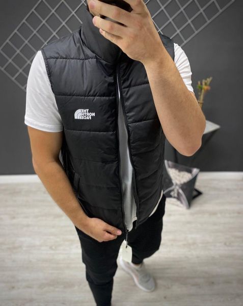 Чоловіча жилетка The North Face без капюшона з плащівки чорна Безрукавка ТНФ весняна осіння Rap-RD257 фото