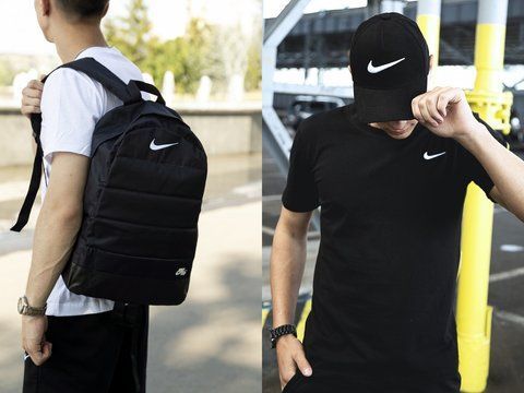 Рюкзак Nike и кепка черный Портфель Найк Intr-1702345617 фото