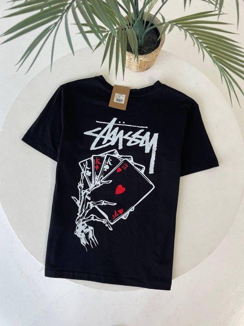 Чоловіча футболка Stussy чорна бавовняна Теніска Стуссі Гла-108 фото