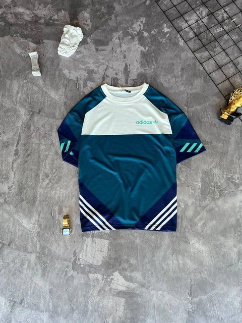 Мужская футболка оверсайз Adidas синяя Тенниска Адидас Моло-12-1R фото