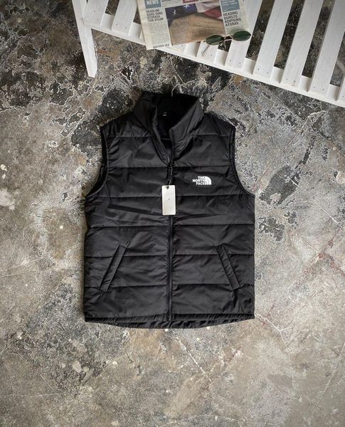 Чоловіча жилетка The North Face без капюшона з плащівки чорна Безрукавка ТНФ весняна осіння Rap-RD257 фото