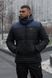 Мужская зимняя куртка Nike синяя с черным Пуховик Найк с капюшоном Intr-1592560834 фото 1