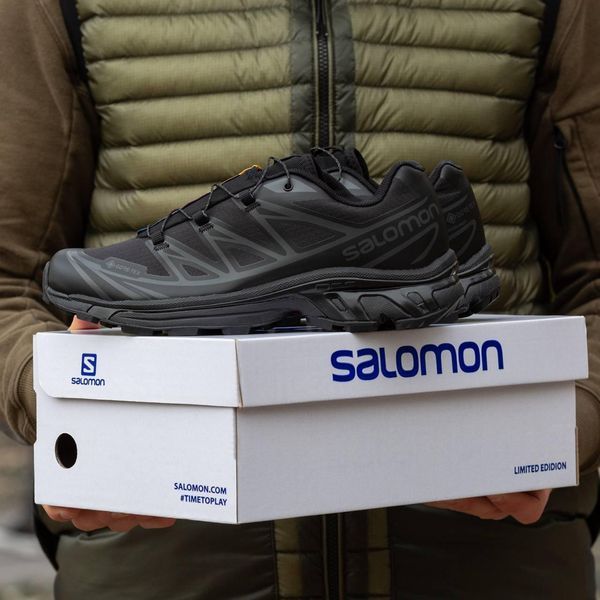 Мужские термокроссовки Salomon XT-6 Gore-Tex черные Inter-1910 фото