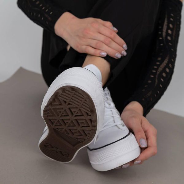 Жіночі кеди Converse All Star високі білі на платформі Кросівки Конверси текстиль Arm-Wh_KN_34 фото