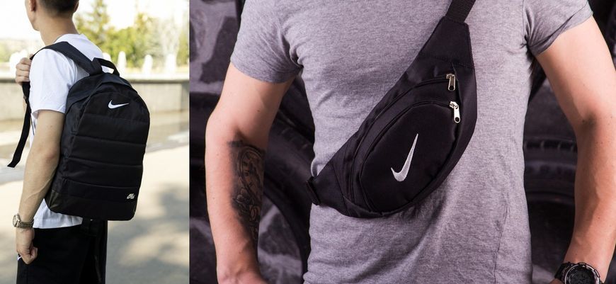 Рюкзак Nike і кепка чорний Портфель Найк Intr-1702345617 фото