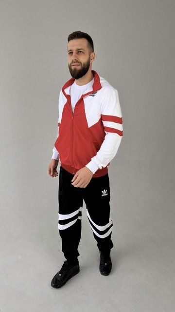 Мужской спортивный костюм Adidas красный с черным Комплект Адидас Олимпийка Штаны univer-114 фото