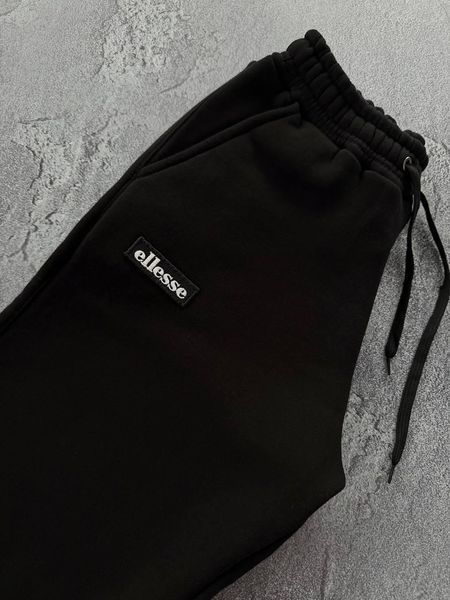 Мужской зимний спортивный костюм Ellesse без капюшона черный с черным Комплект Элис Свитшот Штаны Хар-307 фото