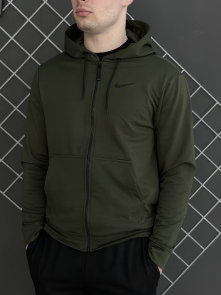 Мужской спортивный костюм Nike на молнии черный с хаки Комплект Найк Худи Штаны Rap-RD099/RD103 фото