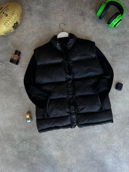 Мужская жилетка The North Face без капюшона черная Безрукавка ТНФ из плащевки Моло-TNF60 фото