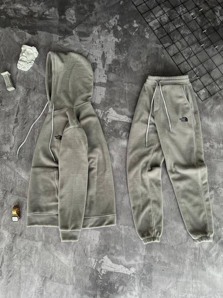 Мужской зимний спортивный костюм The North Face серый Комплект ТНФ Худи Штаны Моло-89-05 фото