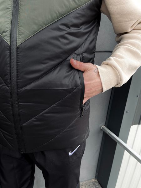 Чоловічий спортивний костюм Nike з плащової тканини хакі Комплект Найк Жилетка Штани Барсетка Intr-1620133371 фото
