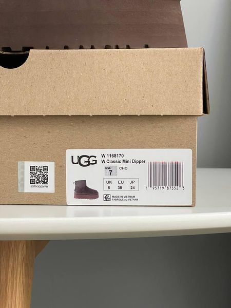 Жіночі зимові черевики UGG Classic Mini Dipper Chocolate Las-2044 фото