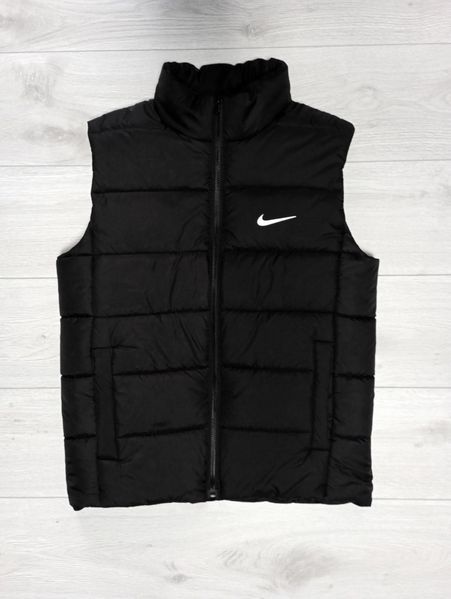 Мужская жилетка Nike черная без капюшона Безрукавка Найк из плащевки Мой-15 фото