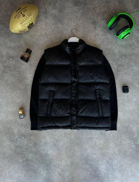 Мужская жилетка The North Face без капюшона черная Безрукавка ТНФ из плащевки Моло-TNF60 фото