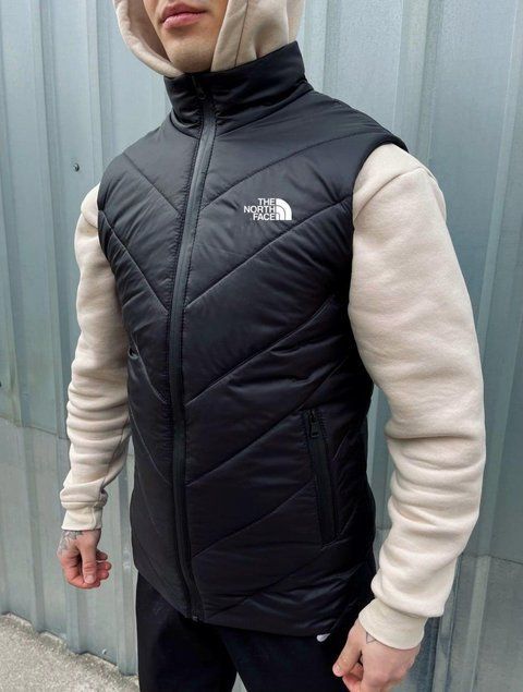 Мужская жилетка The North Face без капюшона из плащевки черная Безрукавка ТНФ Intr-1620135562 фото