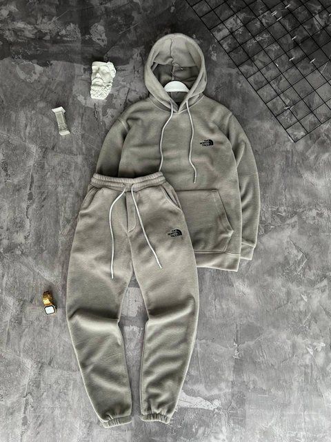 Мужской зимний спортивный костюм The North Face серый Комплект ТНФ Худи Штаны Моло-89-05 фото