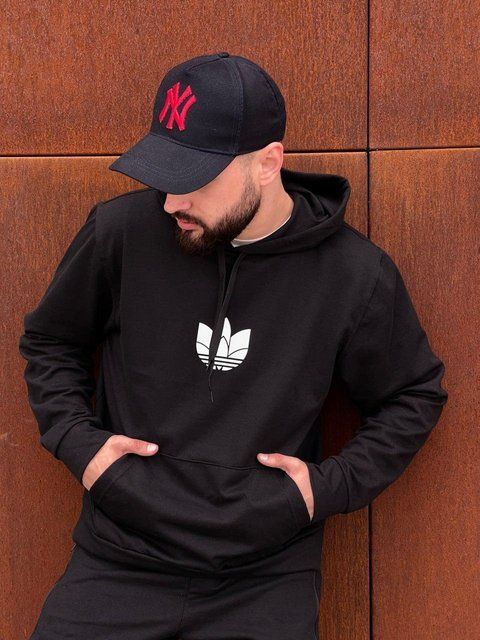 Мужское худи Adidas черное Толстовка Адидас с капюшоном Univer-120 фото
