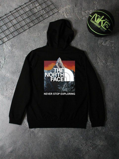 Мужское Худи The North Face черное Кофта ТНФ с капюшоном Ads-166 фото
