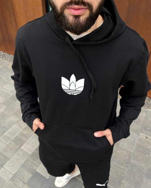 Чоловіче худі Adidas чорне Толстовка Адідас с капюшоном Univer-120 фото