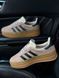 Женские кроссовки Adidas Gazelle на платформе замшевые бежевые Адидас Газели Arm-Gaz_03456 фото 4