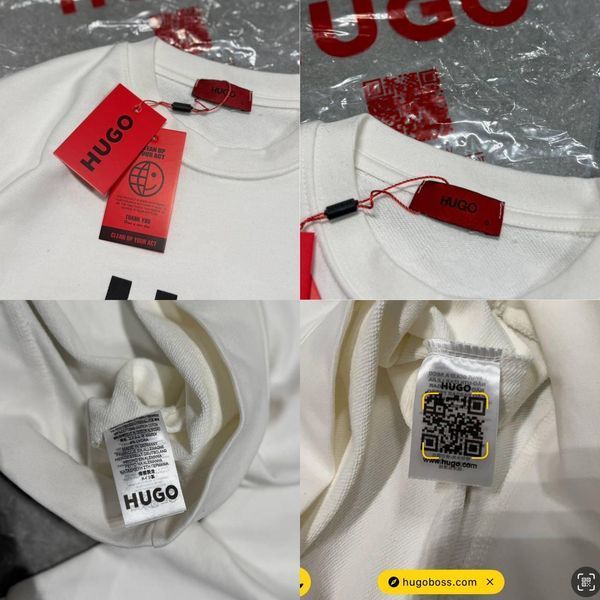 Чоловічий світшот Hugo Boss білий Кофта Хьюго Босс без капюшона Моло-780-11 фото