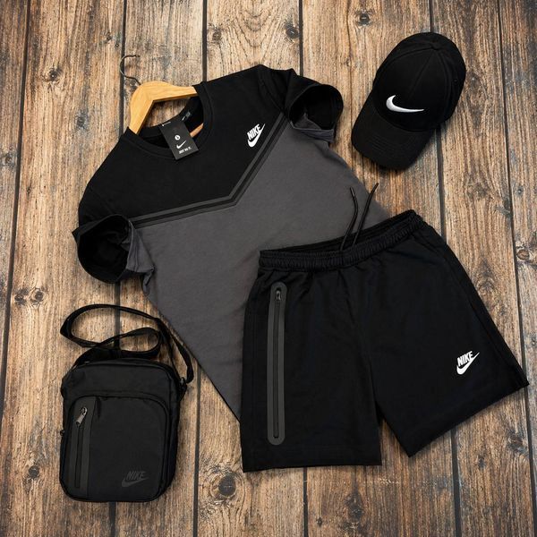 Чоловічий літній костюм Nike Tech чорний Sta-219 (коп1) фото