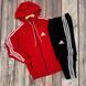 Чоловічий спортивний костюм Adidas червоний Комплект Адідас Кофта на змійці з капюшоном Штани Univer-00906 фото