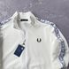 Чоловіча олімпійка Fred Perry з лампасами молочна Кофта Фред Пері на блискавці без капюшона Хар-526 фото 6