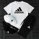 Мужской летний костюм Adidas Футболка Шорты Кепка Барсетка черный Ow-130 фото 5
