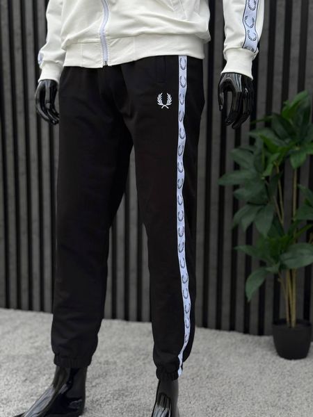 Чоловічий костюм Fred Perry з лампасами молочний Комплект Фред Перрі Кофта Штани Хар-525 фото