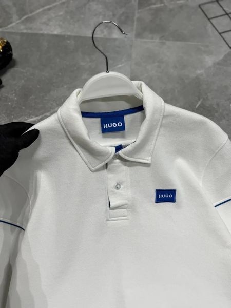 Чоловічий светр Hugo Boss білий з синім Кофта Хьюго Босс без капюшона Моло-NX31 фото