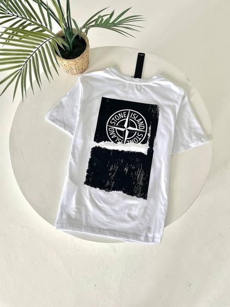 Чоловіча футболка Stone Island бавовняна чорна Теніска Стон Айленд Гла-99 фото