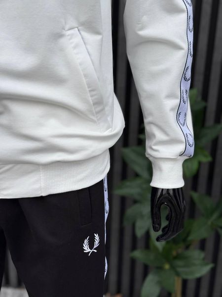 Чоловічий костюм Fred Perry з лампасами молочний Комплект Фред Перрі Кофта Штани Хар-525 фото
