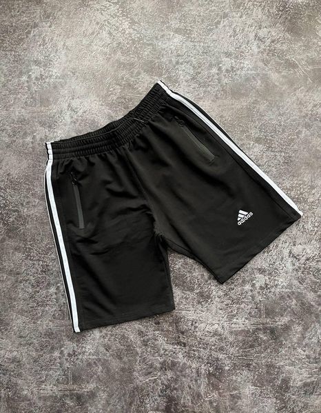 Чоловічі спортивні шорти Adidas чорні зі смугами Адідас Мой-56/Хар-840 (коп6) фото