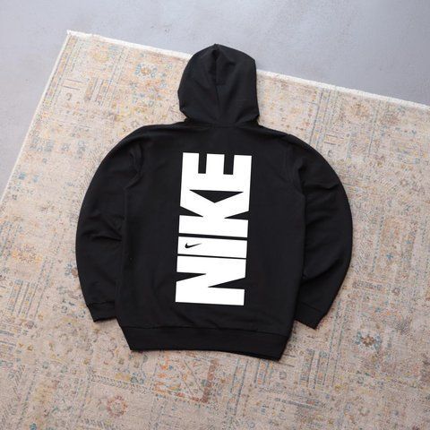 Мужское худи Nike черное с принтом Толстовка Найк с капюшоном Ads-389 фото