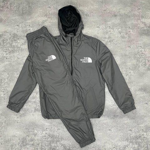 Мужской зимний спортивный костюм The North Face серый Комплект Зе норт фейс на плащёвке Will-73 фото